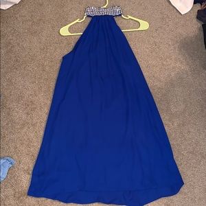 Blue formal dress w/ beautiful halter neck piece